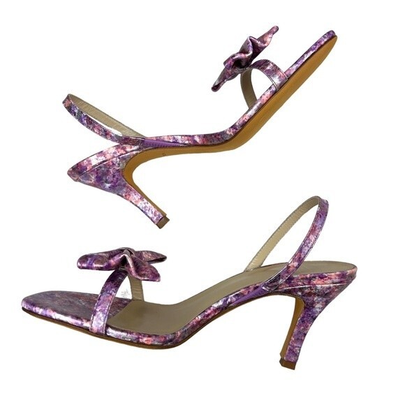 NWT Maryam Nassir Zadeh Flora Violet Marble Slingback Heels Sandals 36 - Picture 7 of 12
